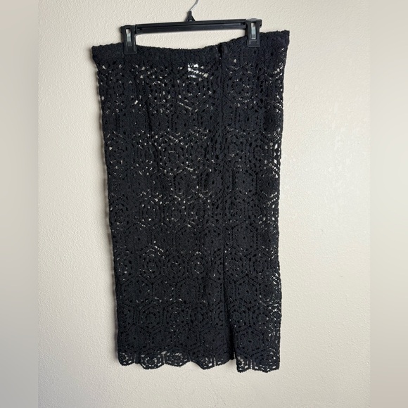 H&M Women‎ Size 8 Black Knit Swimsuit Cover Up See through Skirt - Picture 4 of 5